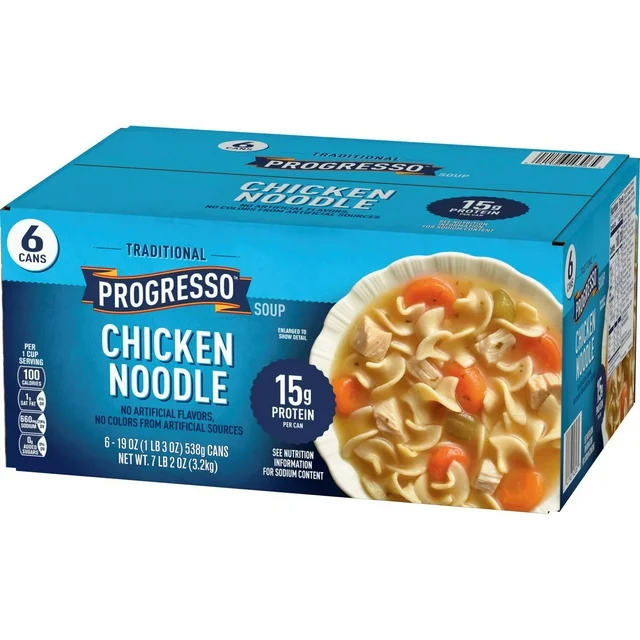 Progresso Traditional Chicken Noodle Soup, 19 oz., 6 pk.